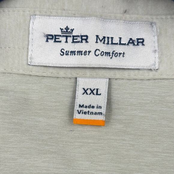 Peter Millar Golf Polo Shirt Mens XXL Gray Summer Comfort Short Sleeve Neutral - Picture 3 of 12